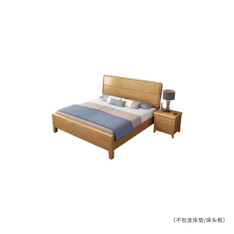 企诺卧室木床松木床板原木色QNBA1TZF8119-18J高清大图