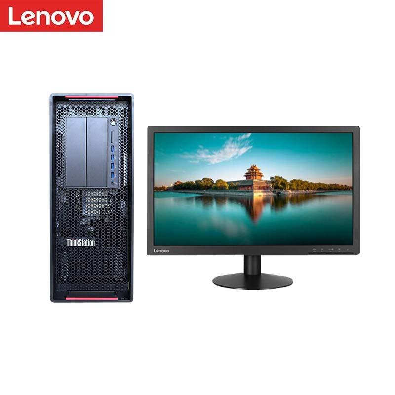 联想ThinkStation P720 图形工作站+23.8英寸液晶 设计建模 台式电脑 5218*2 128G 256G+1T SATA RTX4000 8G 定制