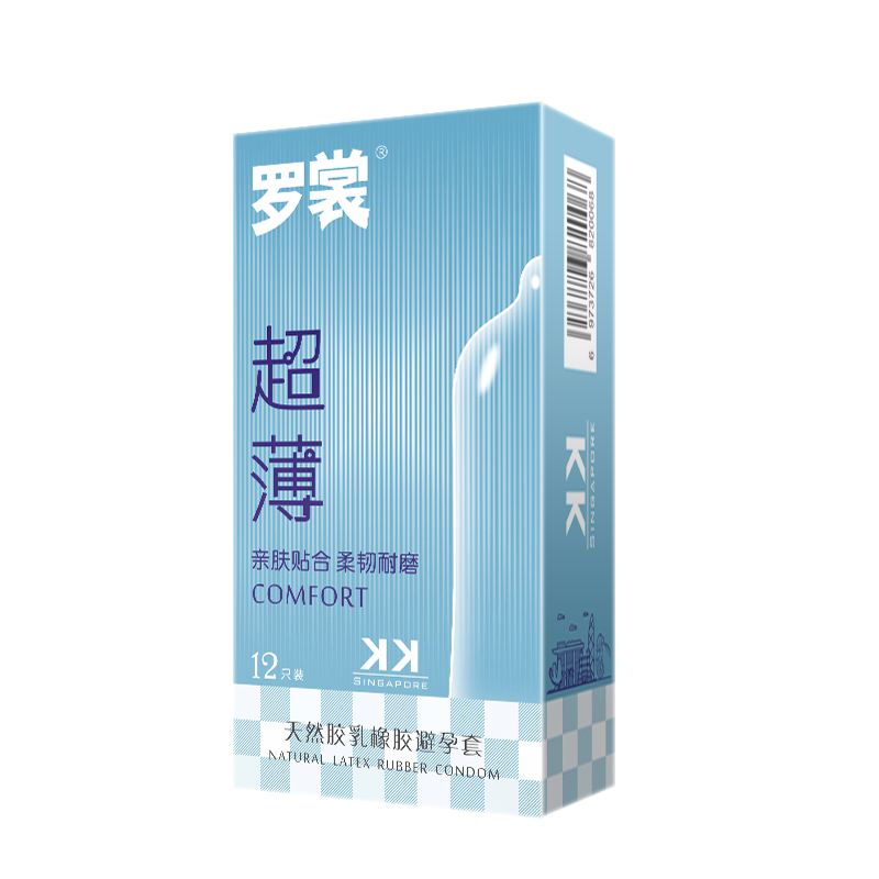 罗裳 避孕套 安全套 003玻尿酸润滑 超薄套套男用保险套 螺纹颗粒浮点 KKSingapore 共36只