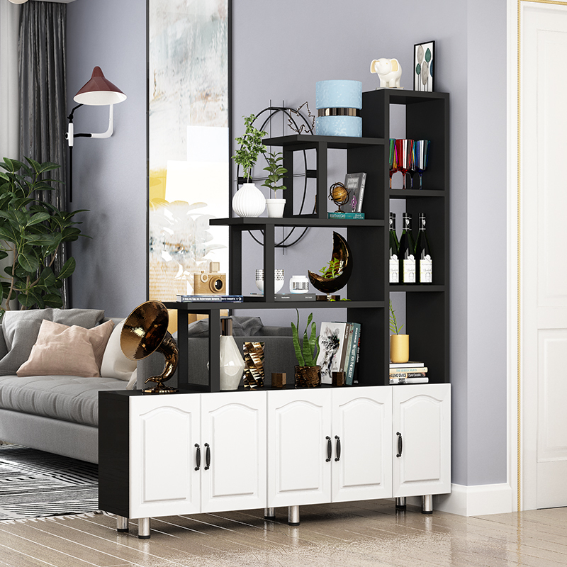 客厅隔断闪电客玄关柜酒柜装饰屏风柜现代多层置物架花架厅鞋架一体