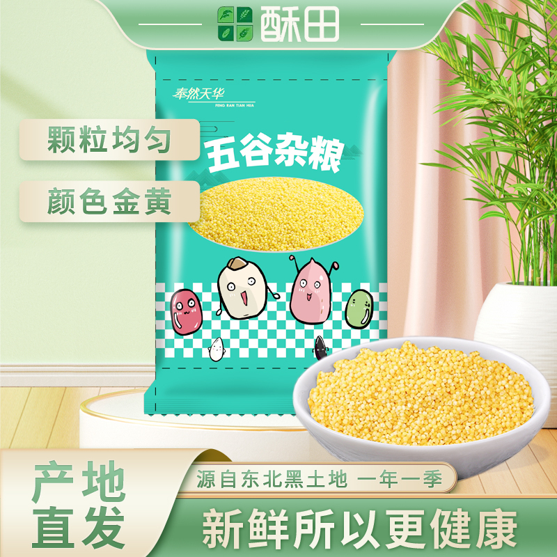 东北黄小米 小米粥新米 500g*2 五谷杂粮东北粗粮农家小黄米月子米养胃小米粥新米