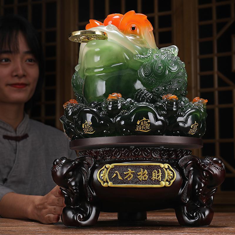 美帮汇金蟾摆件金蝉金蟾蜍工艺品酒柜装饰品客厅电视柜高清大图