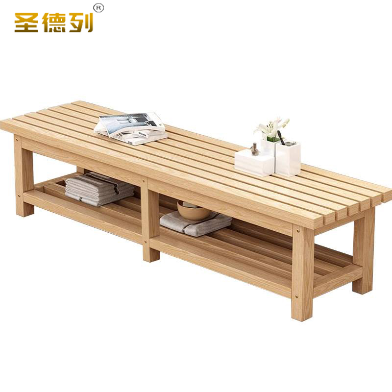 圣德列浴室更衣凳实木长条凳X-8 2000*400*400mm高清大图