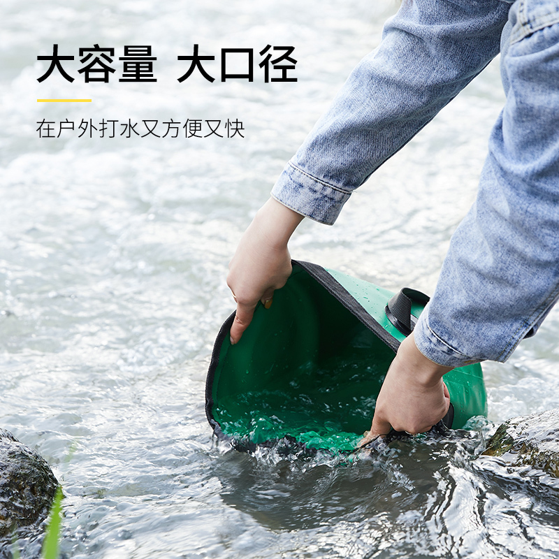 户外可折叠水桶袋打水钓鱼桶水盆便携式旅行露营储水桶装水桶野餐|户外储水桶-小号-5L