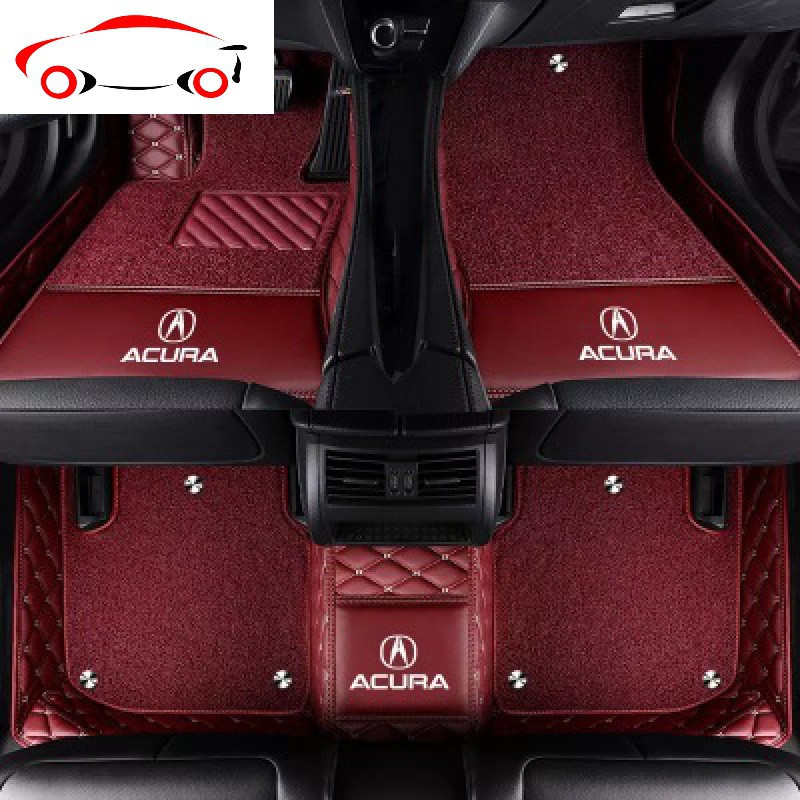 19款专用于广汽讴歌CDX脚垫TLX-L MDX RDX ZDX ILX全包围汽车脚垫 J 单层咖色+LOGO 丝圈脚垫
