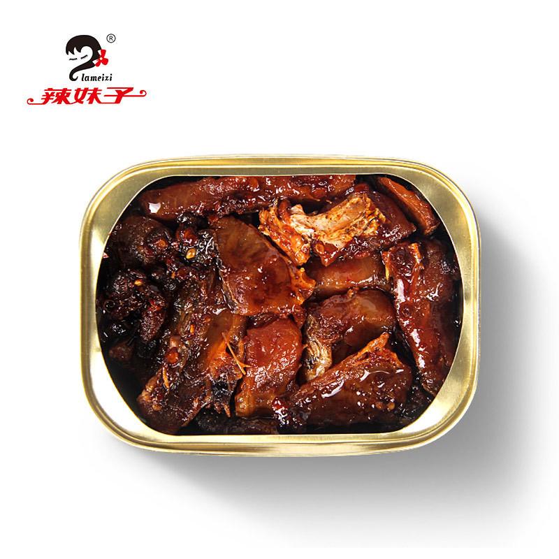辣妹子 豆豉香辣酥骨鱼110g 鱼罐头下饭菜即食鱼类罐头方便速食零食休闲罐装小吃