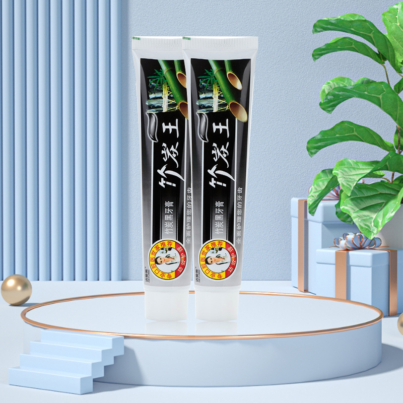 竹炭王竹炭牙膏活性木炭亮白牙膏去烟渍牙渍口腔异味亮齿牙釉质清新口气1支装