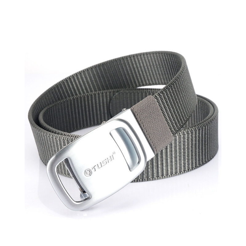 盛世尼曼新款无牙扣皮带尼龙帆布腰带户外休闲裤带商务西裤牛仔裤百搭