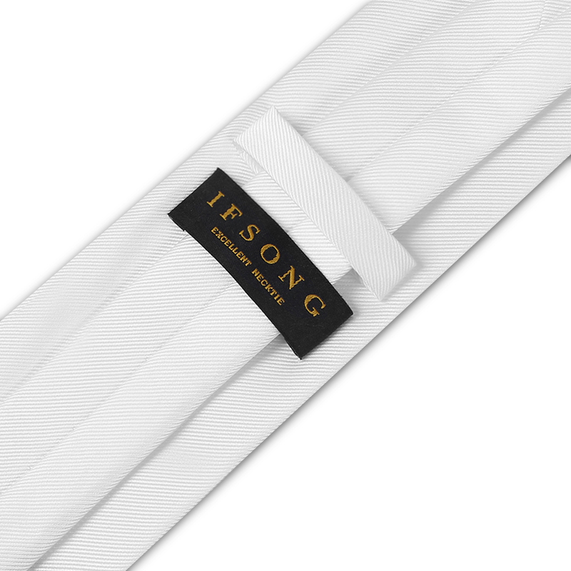 盛世曼尼ifsong美宋男士商务正装白色领带白色细条纹领带男礼盒装