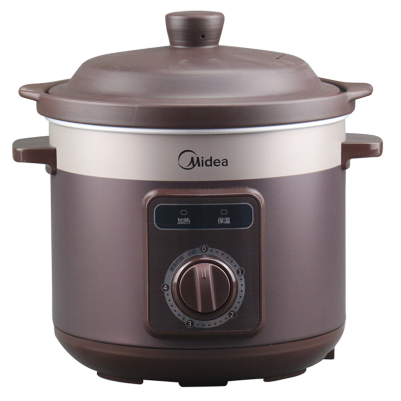 美的midea电炖锅4l机械式慢炖红陶瓷定时家用tgh40d