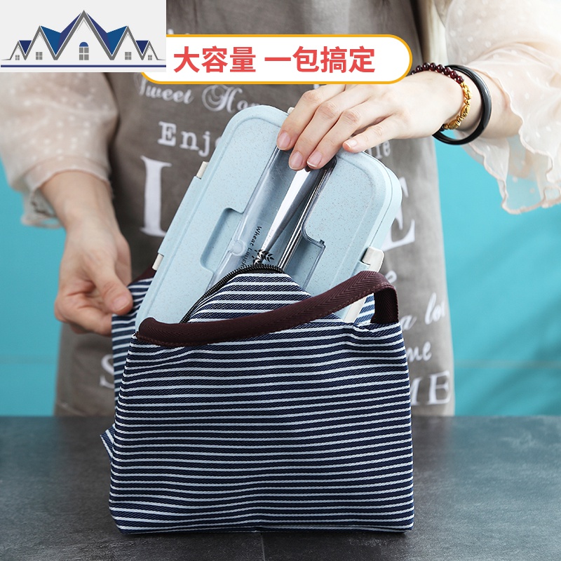 大容量保温饭盒袋大号加厚铝箔手提便当盒包女上班带饭牛津午餐袋 三维工匠收纳包高清大图