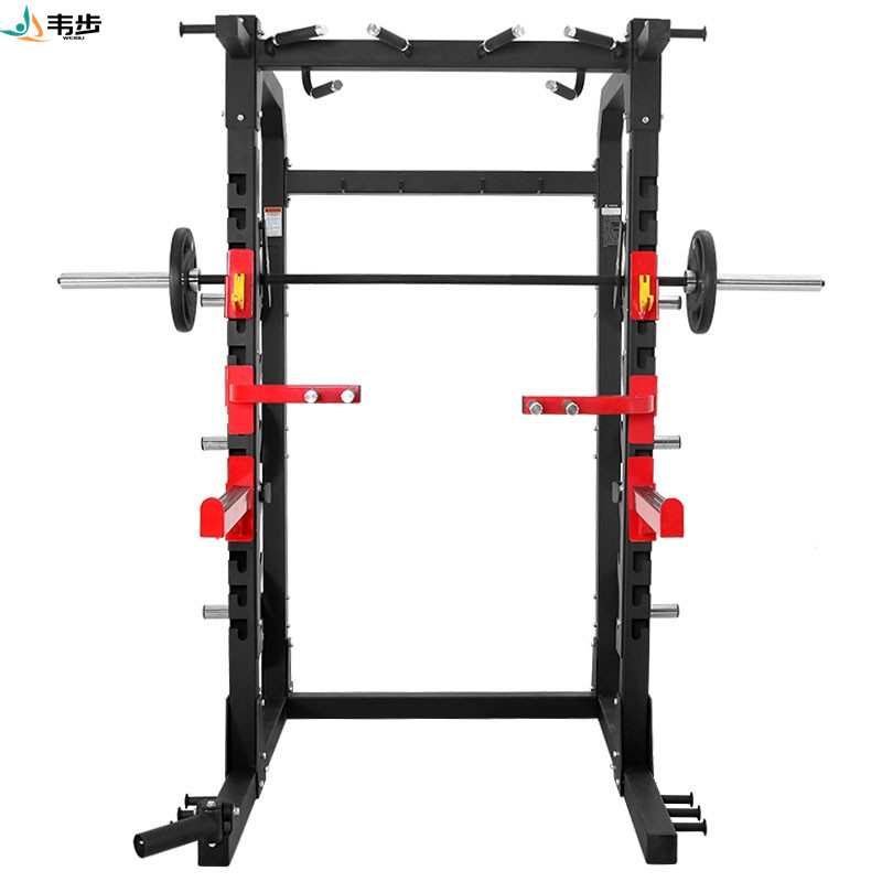 韦步FLT001健身房悍马器械史密斯机深蹲架框式商用卧推杠铃架龙门架史密斯机单机+2.2米杆高清大图