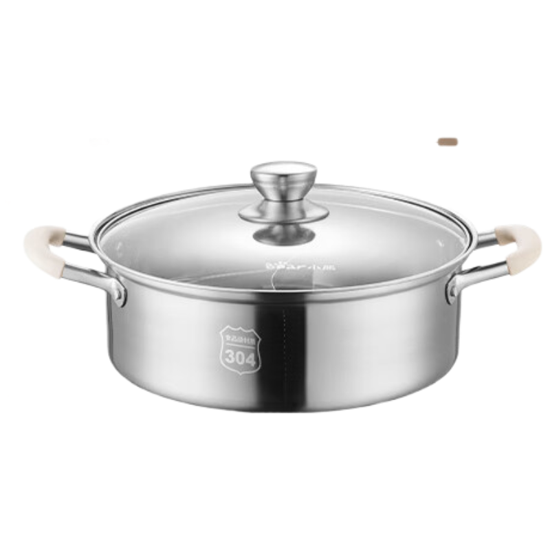 小熊(Bear)鸳鸯火锅锅具304不锈钢涮锅 30cm家用汤锅 CP-JG034-P02