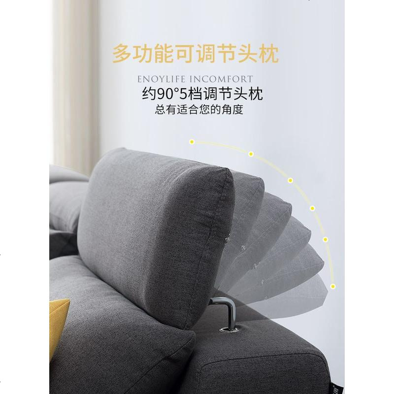 现代简约布艺沙发乳胶转角客厅小户型整装北欧棉麻可拆洗家具高清大图