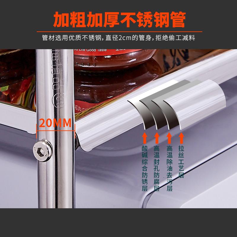 伸缩下水置物架不锈钢厨房收纳架子双层落地厨柜厨具储物整理架收纳层架 三维工匠高清大图