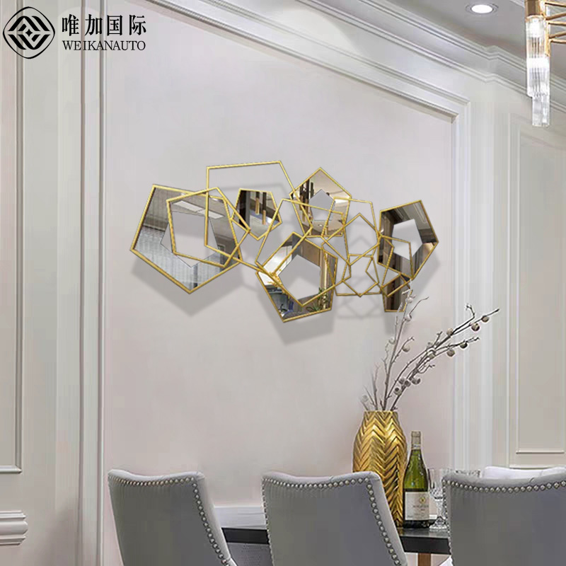 现代轻奢金属墙饰客厅沙发背景墙挂饰酒店艺术壁挂餐厅立体装饰品 三维工匠 B款150*70cm铁艺白色壁饰高清大图