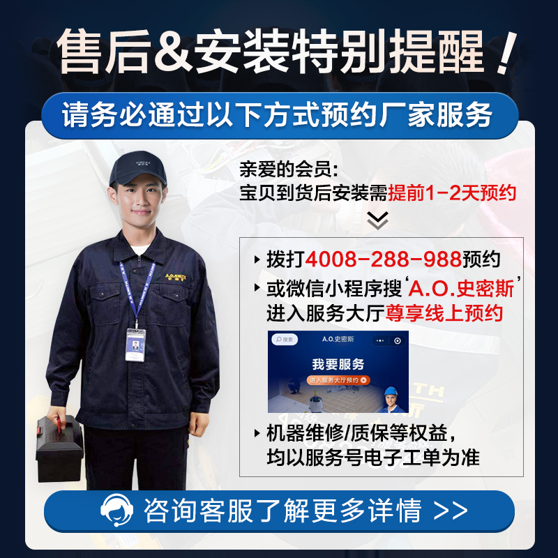 A.O.史密斯 厨下式家用直饮净水器1200SE 智能语音操控 1.2升/min反渗透净水机纯水机