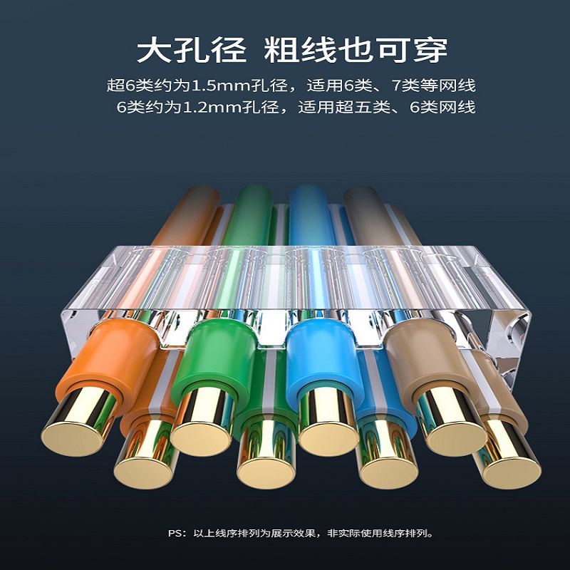 绿联超6类rj45万兆屏蔽水晶头镀金8p8c网络网线接头插头口 超六类万兆 10个装