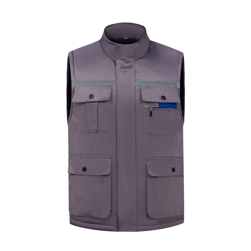 TMG9901 小拉链棉马甲 劳保服高清大图