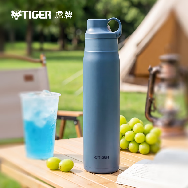 虎牌(TIGER)轻量单手易开不锈钢弹盖真空保温保冷水杯MTS-W088 880ml高清大图