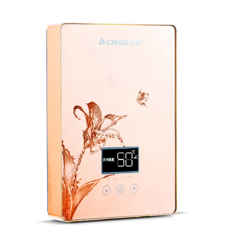 志高恒温即热式电热水器电家用小型淋浴洗澡机快速加热卫生间神器 六千瓦大白高清大图
