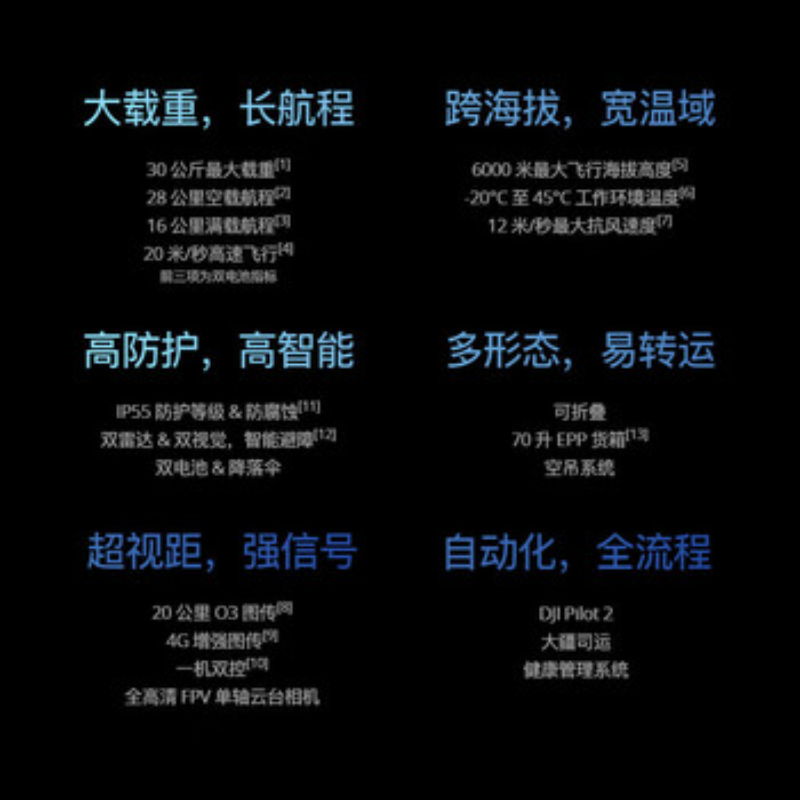 大疆创新(DJI) 入门级机空吊运载机FlyCart30系留150米高清大图