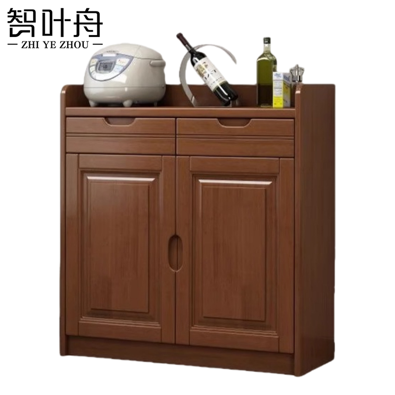 智叶舟实木茶水柜83*40*90cm台高清大图