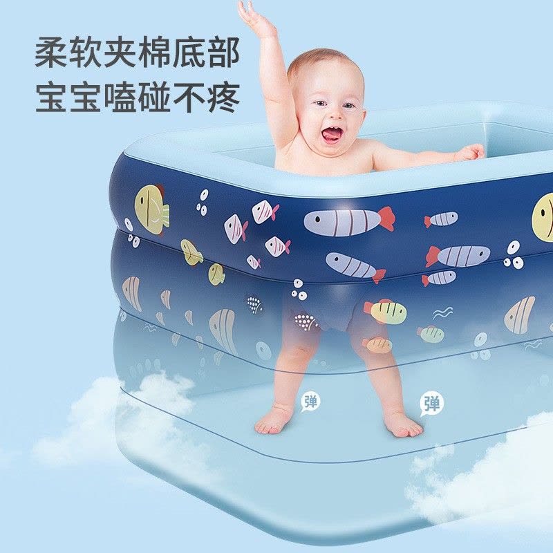 婴儿游泳池家用宝宝游泳桶家庭折叠浴盆大型儿童充气浴缸水池加厚环保PVC超大号海洋球玩具池图片