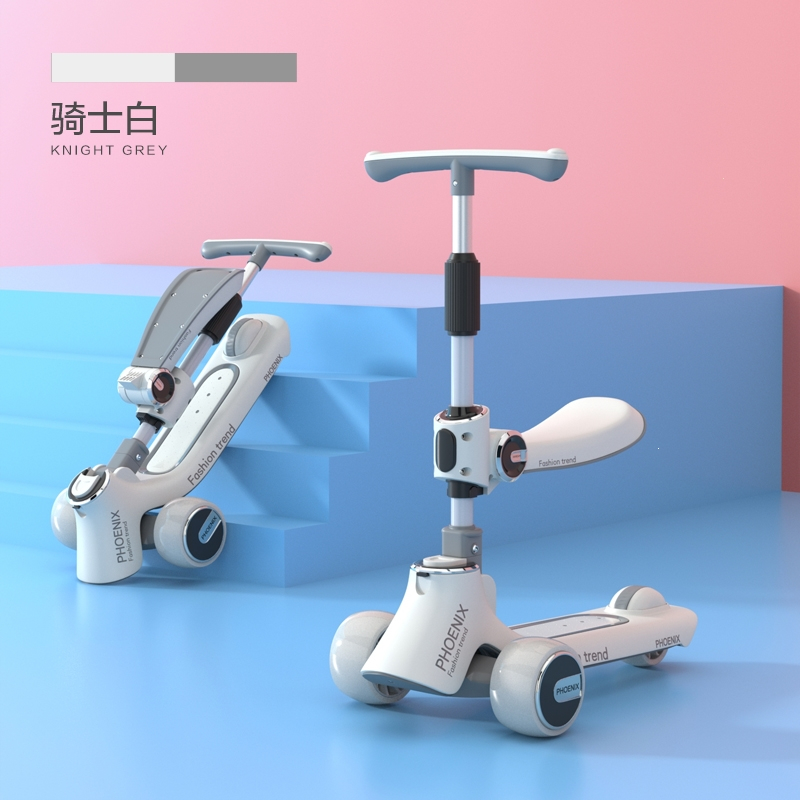 凤凰滑板车儿童滑滑车236岁8宝宝男女孩可坐可骑儿童礼物溜溜车视频