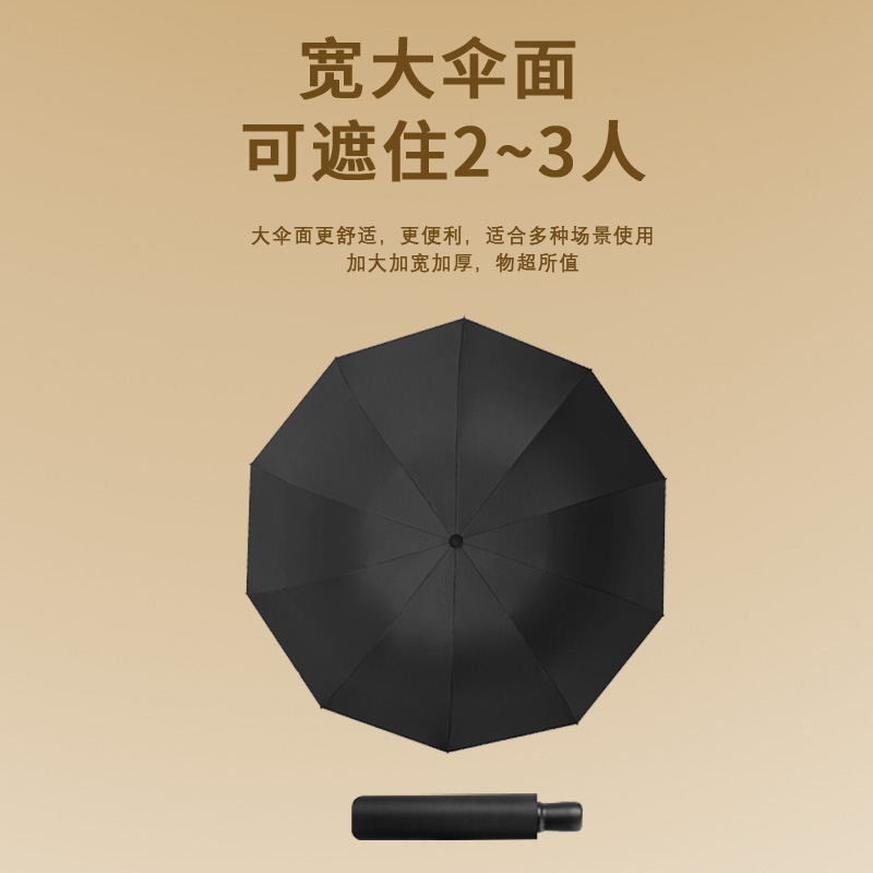 臻远ZY5092403 三折晴雨伞 64cm*10K 100把以上可加logo(单位:把)黑色高清大图