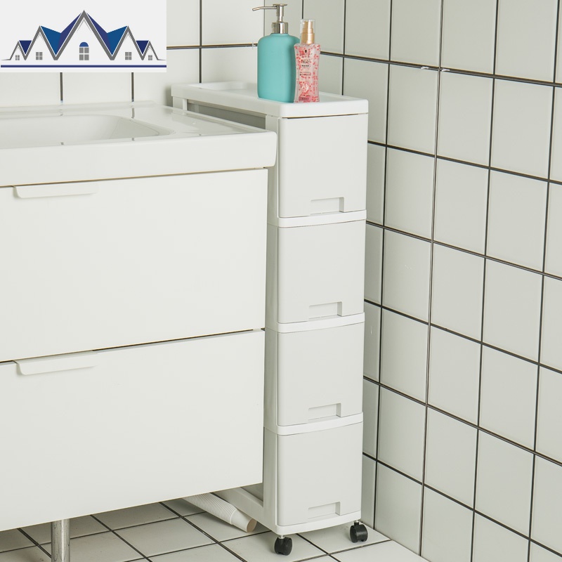 18cm夹缝收纳柜抽屉式塑料卫生间厨房缝隙置物架超窄收纳柜子 三维工匠高清大图