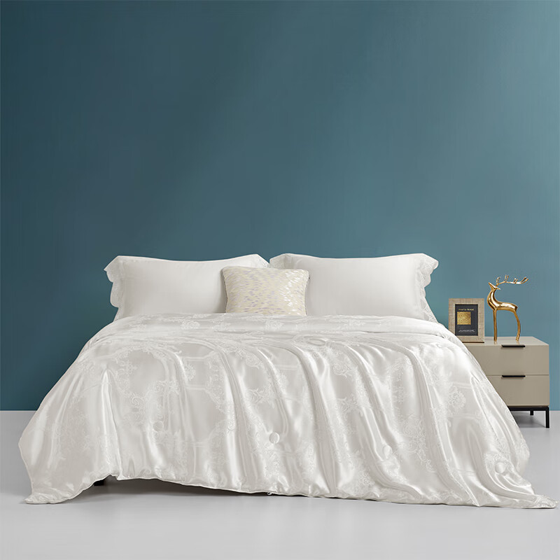 博洋家纺 提花蚕丝春秋被—络瑶白200*230cm/W923132411046被芯被子