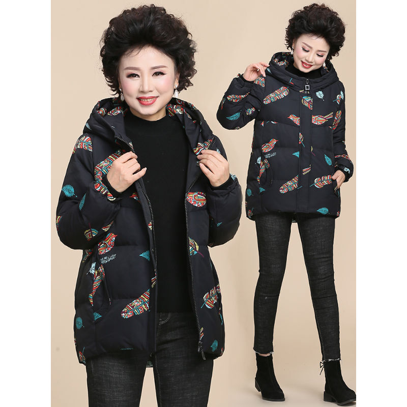 迪鲁奥(DILUAO)高端轻奢中老年棉服胖妈妈秋冬装棉服短款棉袄中老年棉衣女加肥加大码外套200斤高清大图