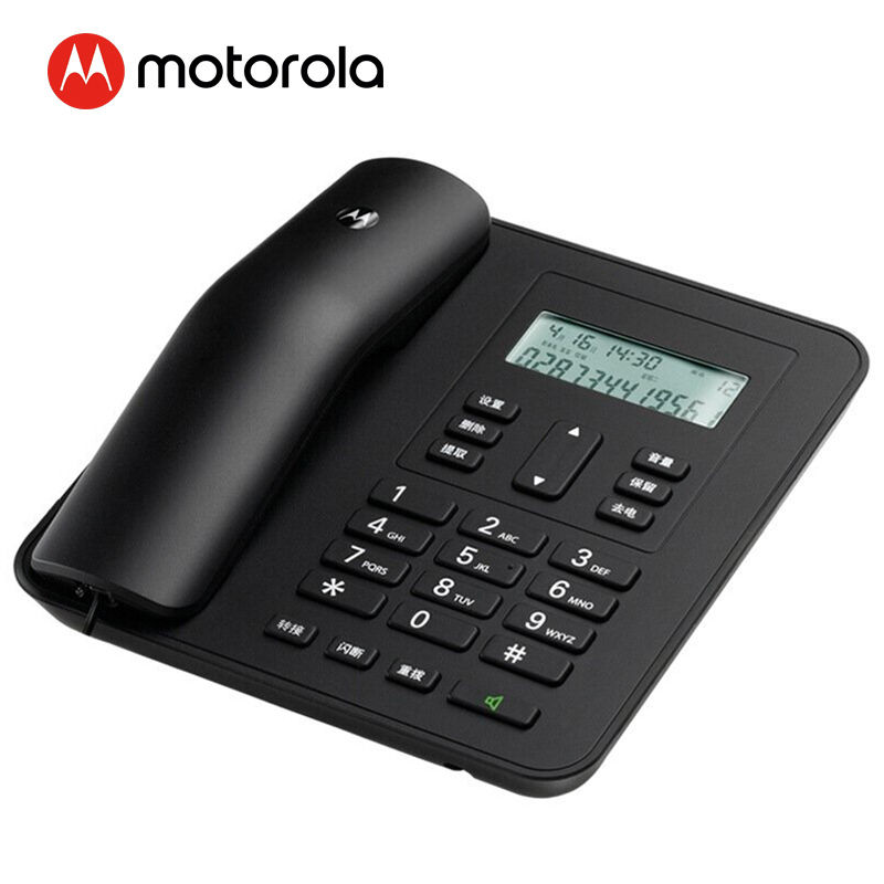 (Motorola)电话机座机固定电话 办公家用 来电显示 免电池 大屏幕CT310C(黑色)