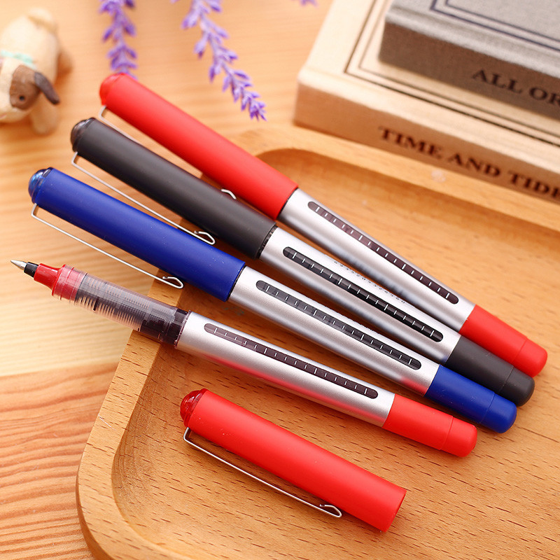 得力(deli)S656直液式走珠笔签字笔学生考试中性笔 0.5mm 12支/盒 蓝色