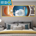 敬平卧室床头自粘贴画房间背景壁画现代简约主卧装饰画北欧酒店宾馆画 小号高35cm宽100cm印刷假边框整张 CT03