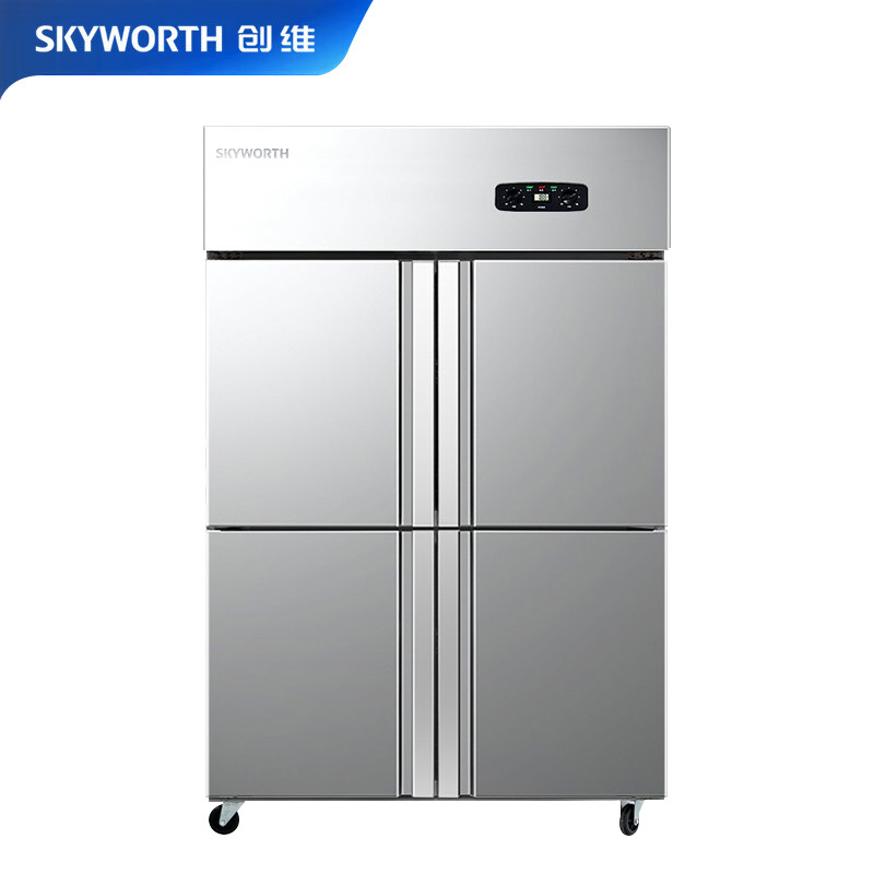 创维(SKYWORTH)商用冰箱立式双冷冻冰箱四门六门酒店厨房冰箱 商用冰柜厨房冰箱四开门冰箱VCF-12F4