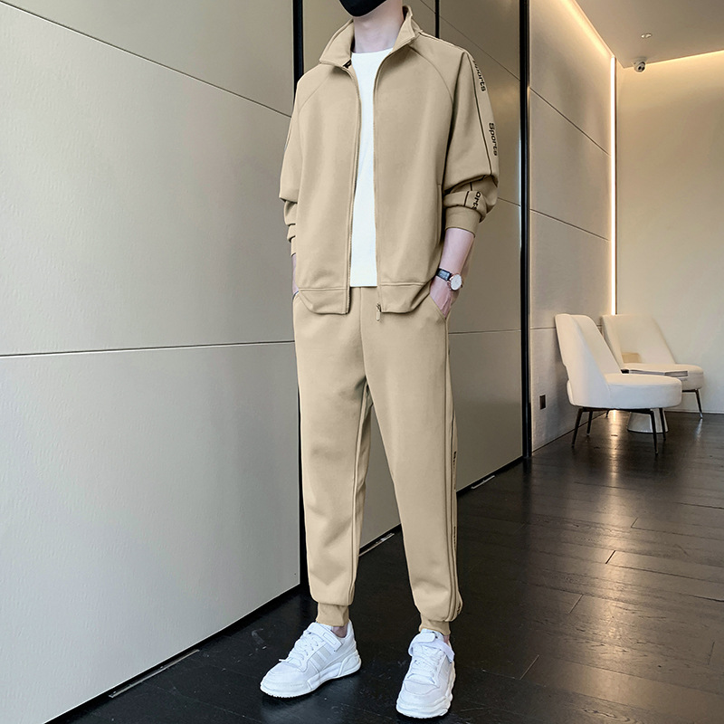啄木鸟高端运动套装男士新款春秋开衫卫衣外套休闲裤搭配一套男装高清大图
