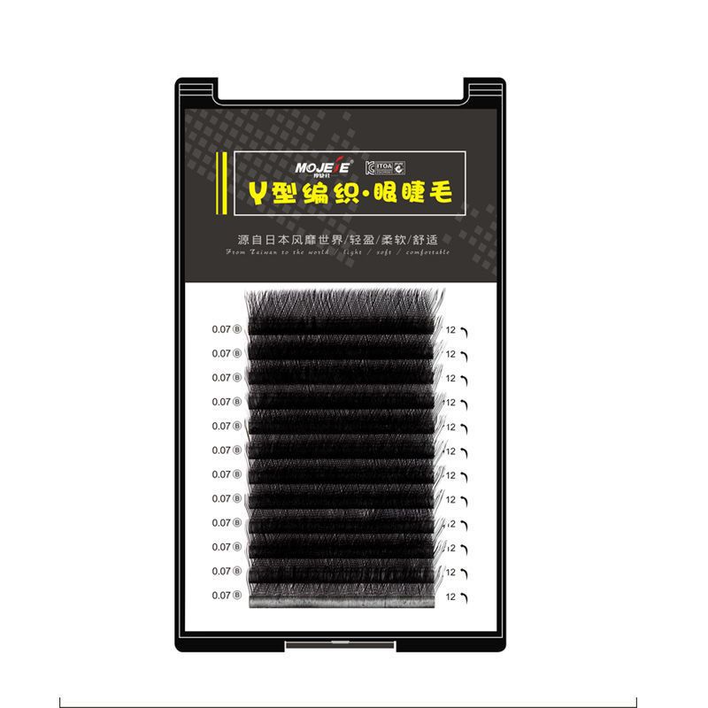 Y型:12排0.07C翘 粗8mm 睫毛嫁接假睫毛yy 假睫毛自然仿真 仙女毛假睫毛0.05 0.07水貂毛