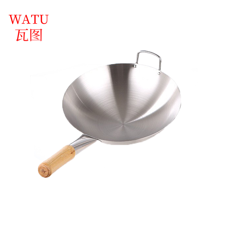 瓦图 木柄钢炒锅 43cm 个高清大图