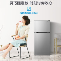 美的（Midea）冰箱 双门小冰箱112升客厅 小型迷你家用电冰箱BCD-112CM 浅灰色