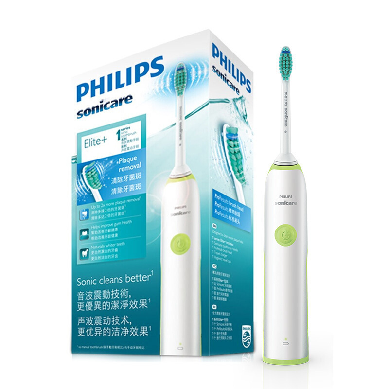 飞利浦(Philips)电动牙刷成人声波震动式 男女充电式牙刷23000次/分钟 清洁口腔 HX3216/31清新果绿高清大图