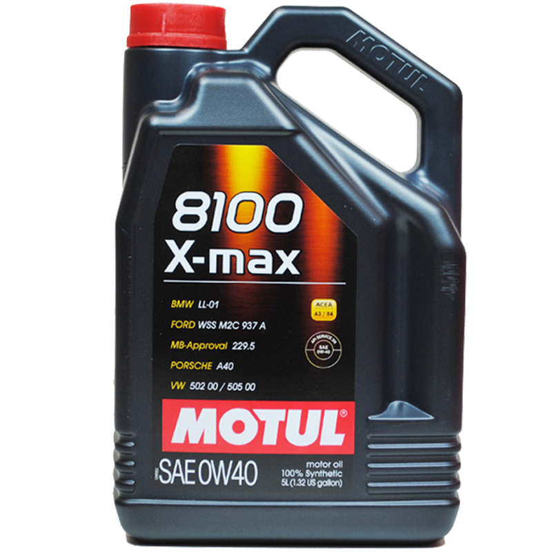 Motul摩特 欧洲进口 8100 X-MAX 0W-40 A3/B4 SN级 全合成机油润滑油 5L