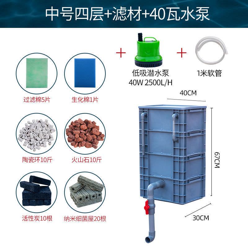 鱼缸鱼池过滤箱周转箱过滤家用水循环系统锦鲤上过滤自制滴流盒图片