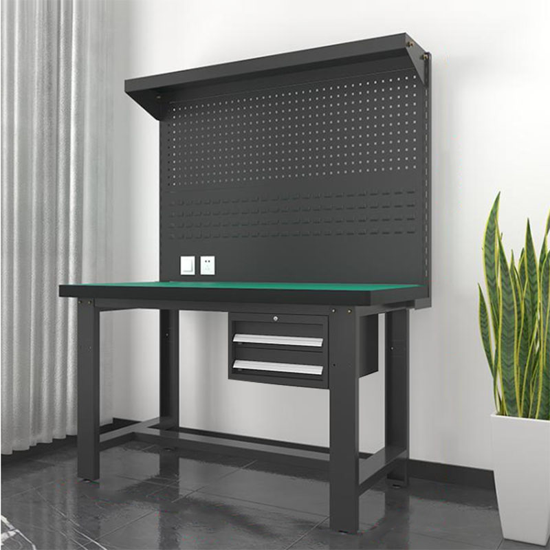 鑫金虎 防静电工作台车间流水线操作台工厂维修检验桌重型钳工台 吊二抽+双挂板2.1m高清大图