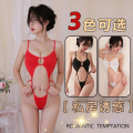 长夜漫漫情趣内衣连体衣三点连体比基尼泳装透明女系带内衣2031QYZbGM 均码(80-140斤) 黑色