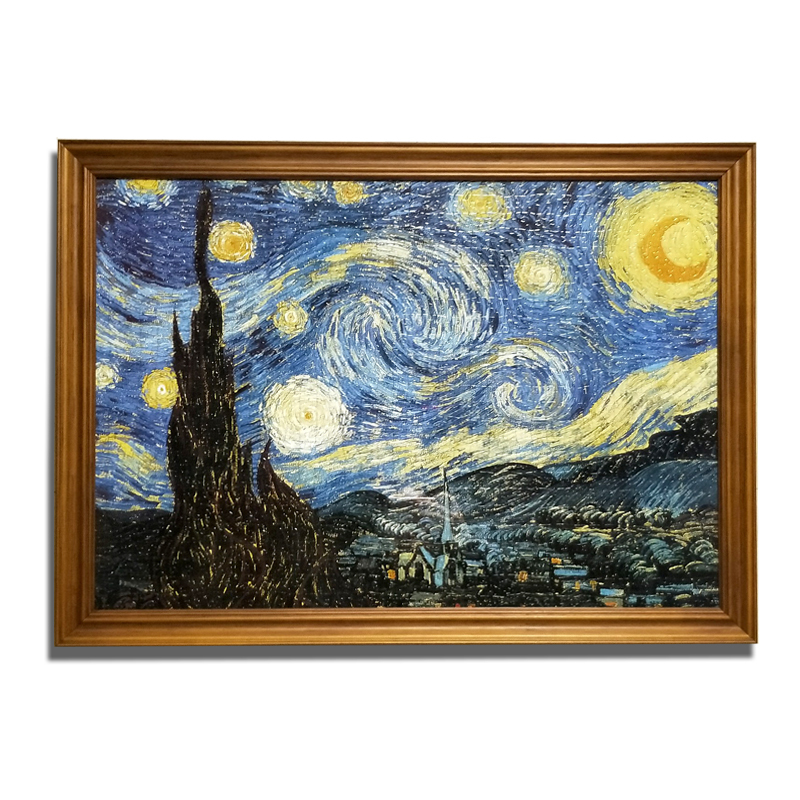 拼图框1000片复古相框300500片拼图相框3djp拼图框2000片画|耀黑金 1000片33*95cm
