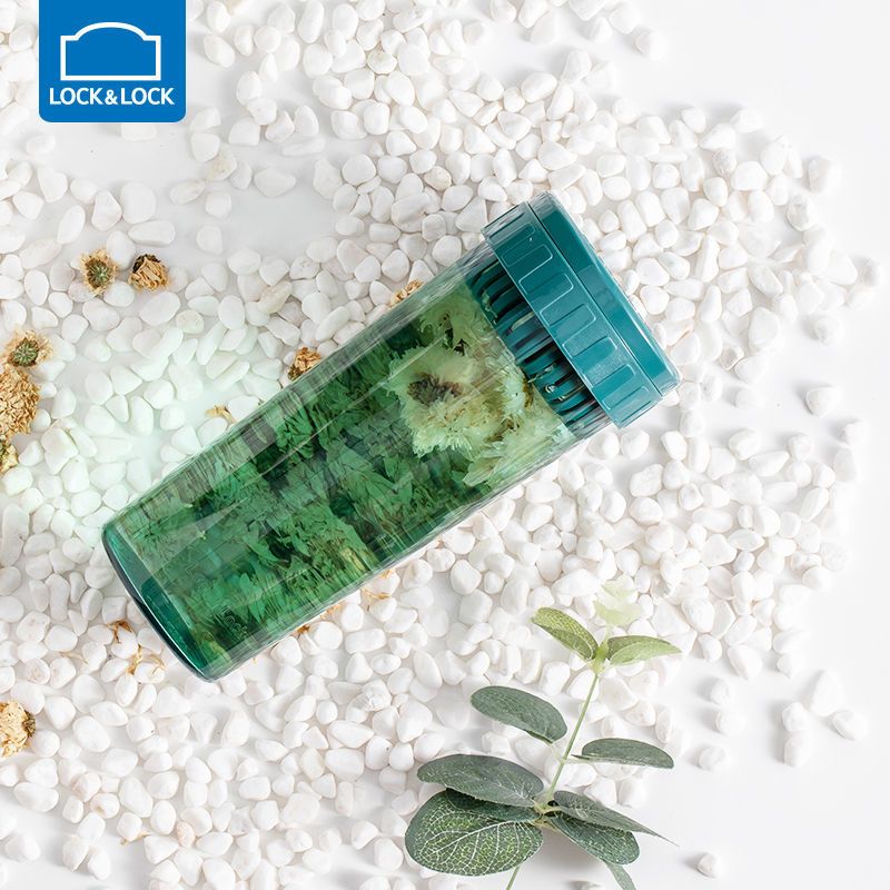 乐扣水杯塑料便携式随身茶杯女夏天tritan大容量学生简约水壶薄荷绿