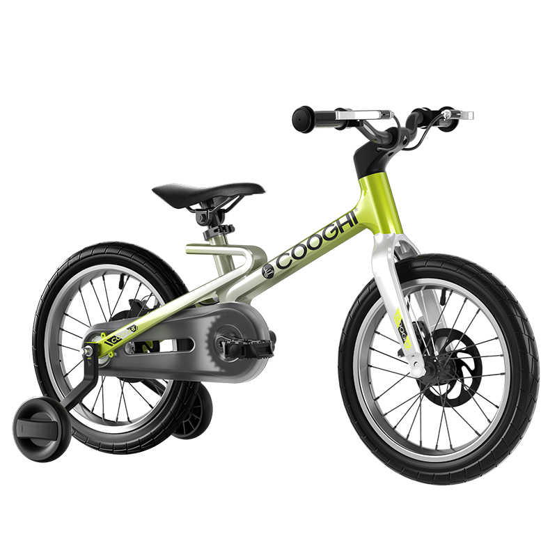酷骑cooghi儿童f1自行车中大童36岁8岁辅助轮滑板车酷奇脚踏车16寸