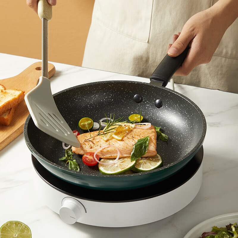 炊大皇 平底锅牛排深煎锅煎蛋易洁不粘锅28cm 电磁炉通用 魅尚BZ50847(规格:个)高清大图